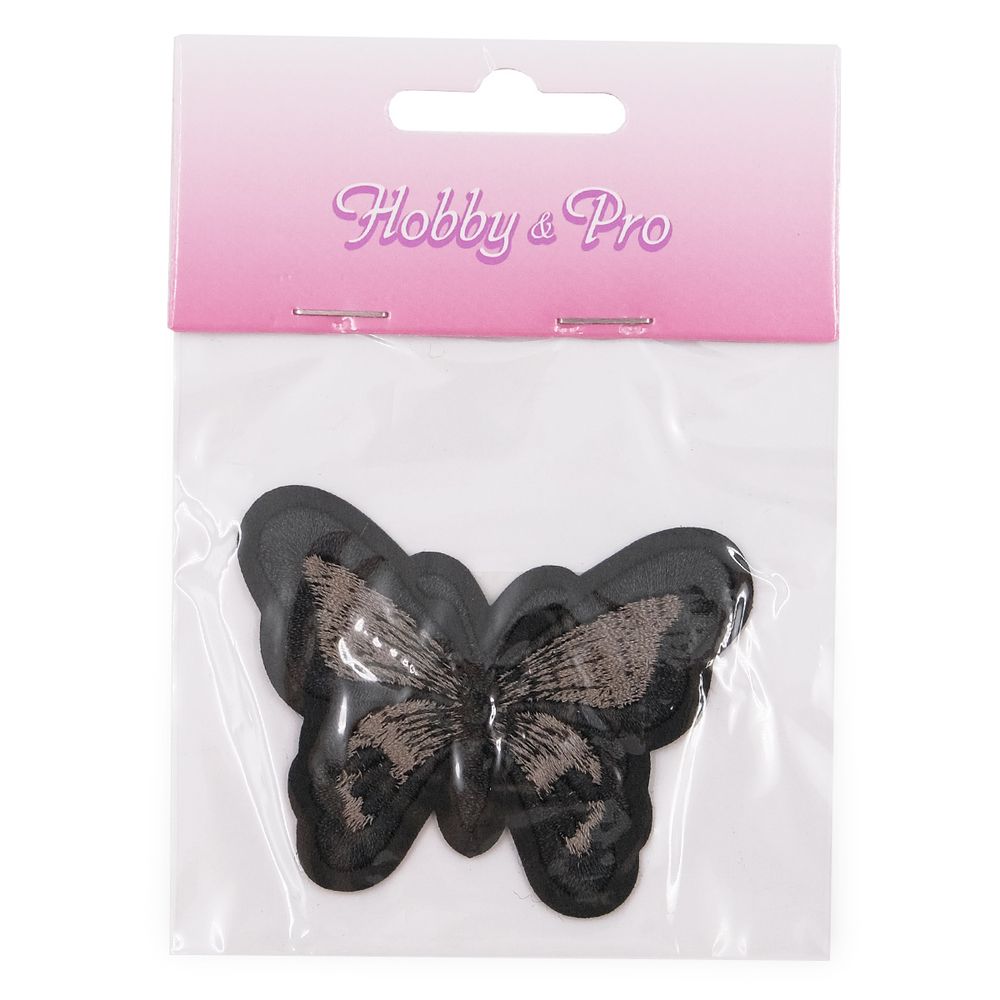 Термоаппликация Бабочка, 5.4х7см, Hobby&Pro (черный)