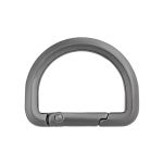 Карабин металл полукольцо 25.0 мм, олово (черный никель), MB_2232, 6 шт