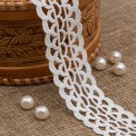 Кружево гипюр (плетёное) 33 мм, 3,4 м, ±4 см, белый