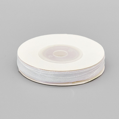 Лента капроновая (органза) _6 мм, 22.86 м (белый)