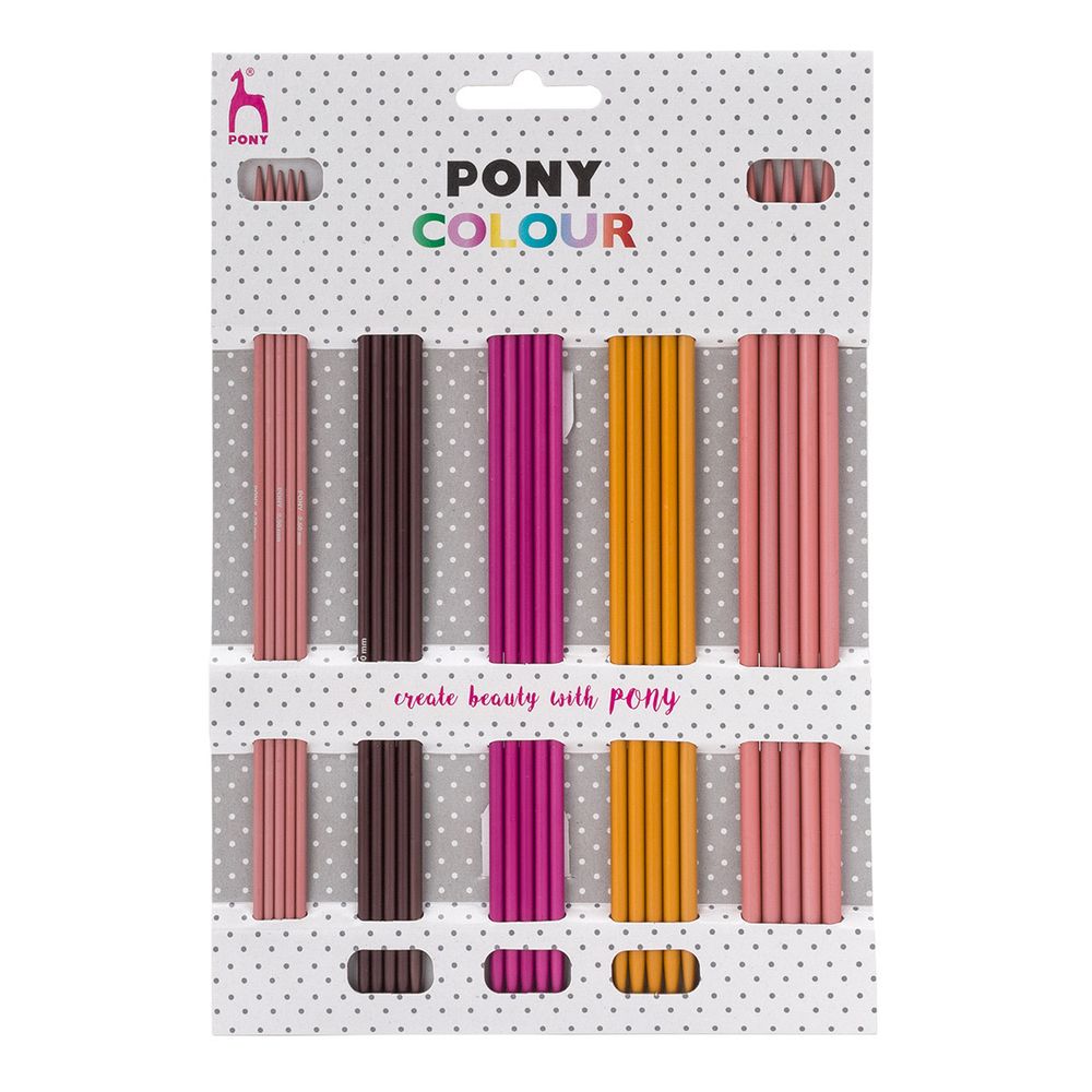 Набор носочных спиц Pony Colour 2.5, 3.0, 3.5, 4.0, 4.5 мм, 20 см, 40753