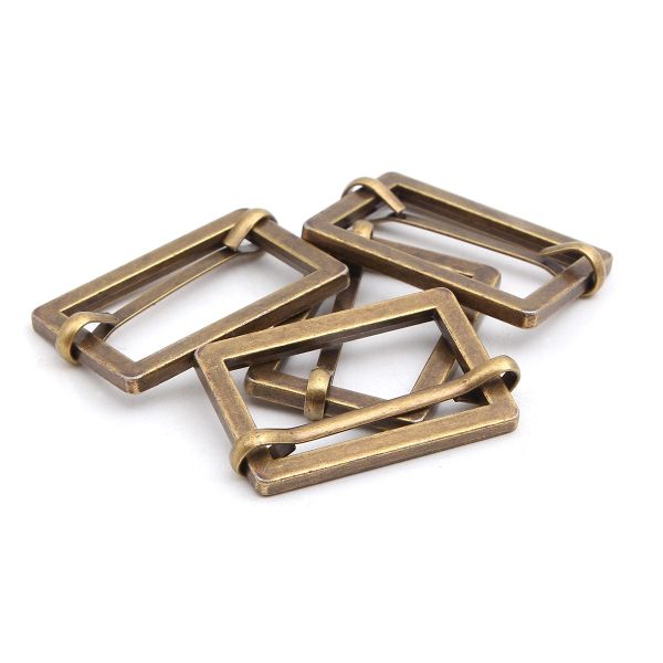 Рамка регулировочная металл литая с подвижной планкой 30 мм /37х25 мм, ⌀3.5 мм/, бронза, 4 шт