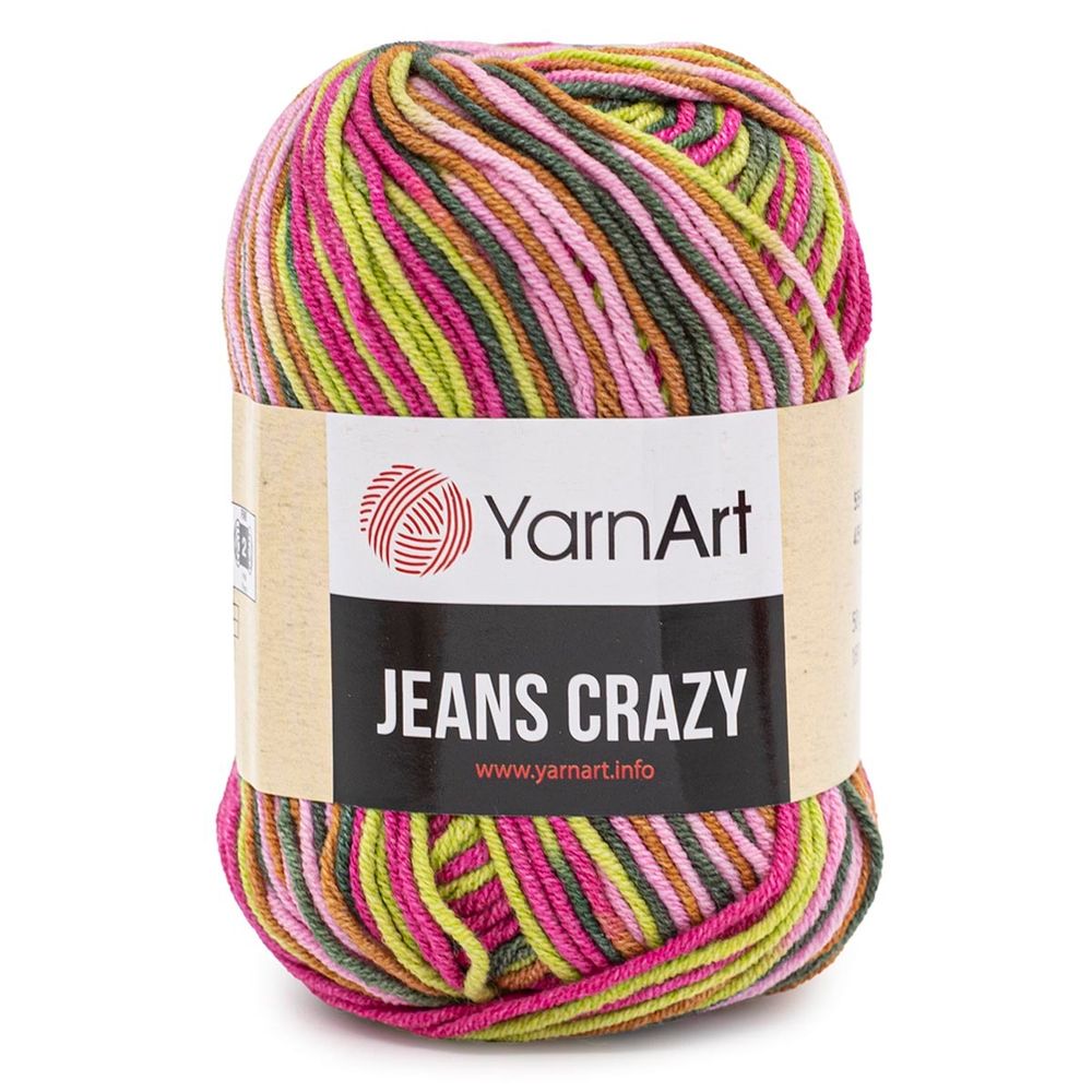 Пряжа YarnArt (ЯрнАрт) Jeans Crazy / уп.10 мот. по 50 г, 160м, 7206 секционный