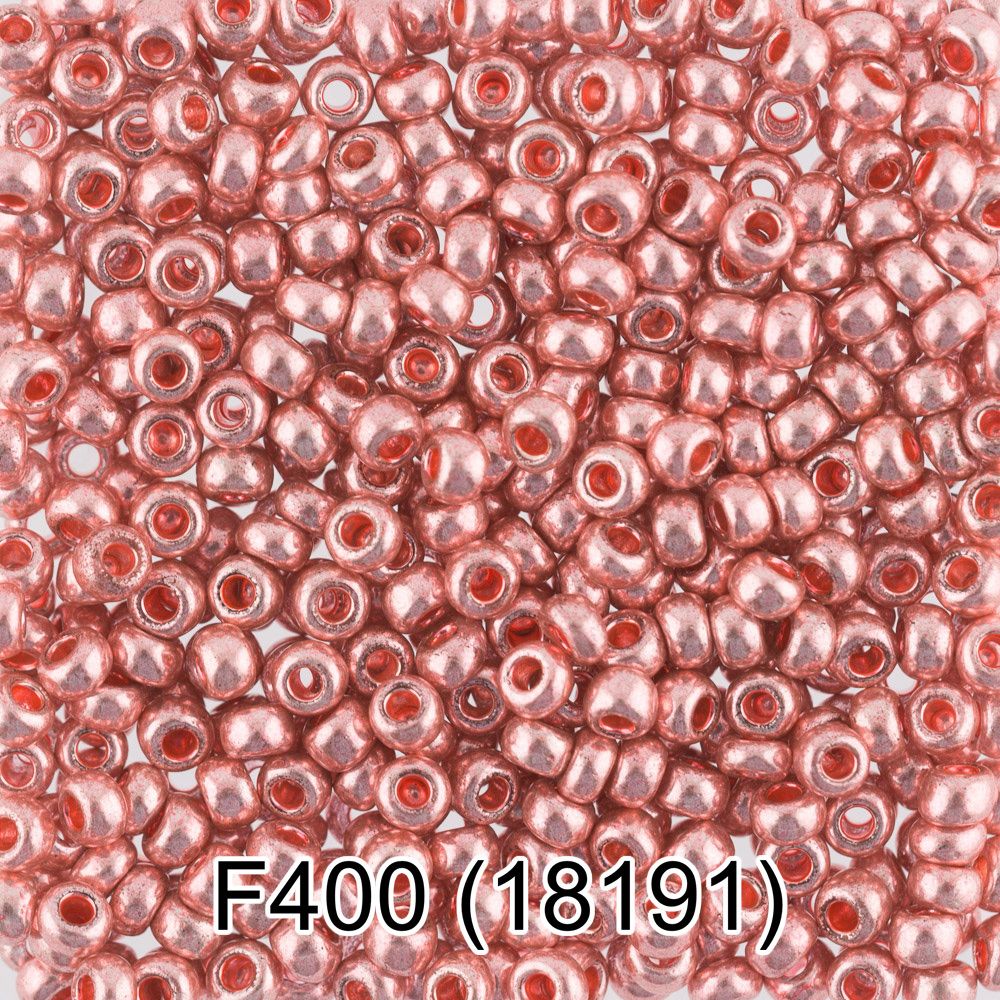 Бисер Gamma 10/0 (2.3 мм), 50 г, F400 розовый/металлик, 18191, круглый 6