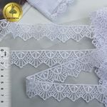 Кружево гипюр (плетёное) 30 мм, цв.1 белый, уп. 9 м, Kruzhevo