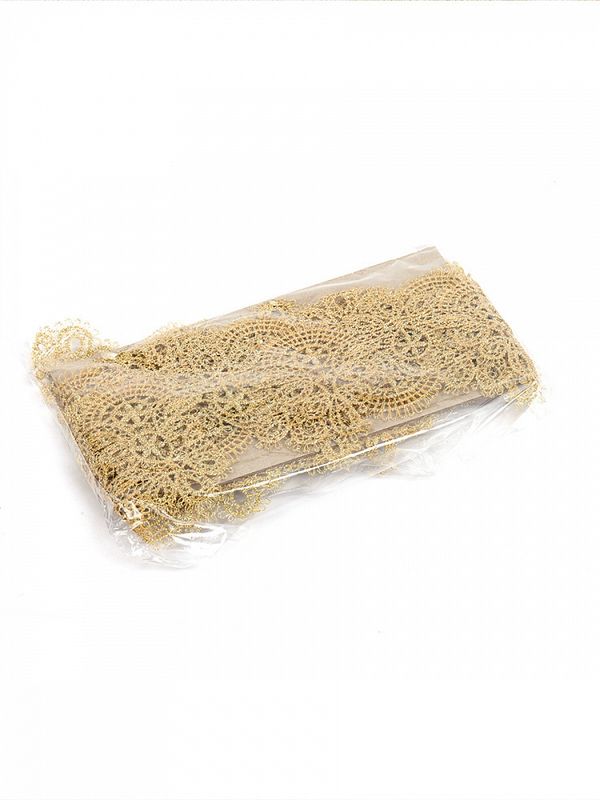 Кружево гипюр (плетёное) 65 мм / 2 метра, TBY.16GB2006, цв.золото, Kruzhevo