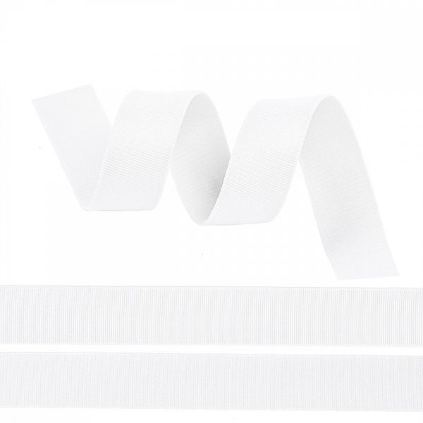 Резинка бельевая (бретелечная) 25.0 мм / 50 метров, RBB05 белый F101