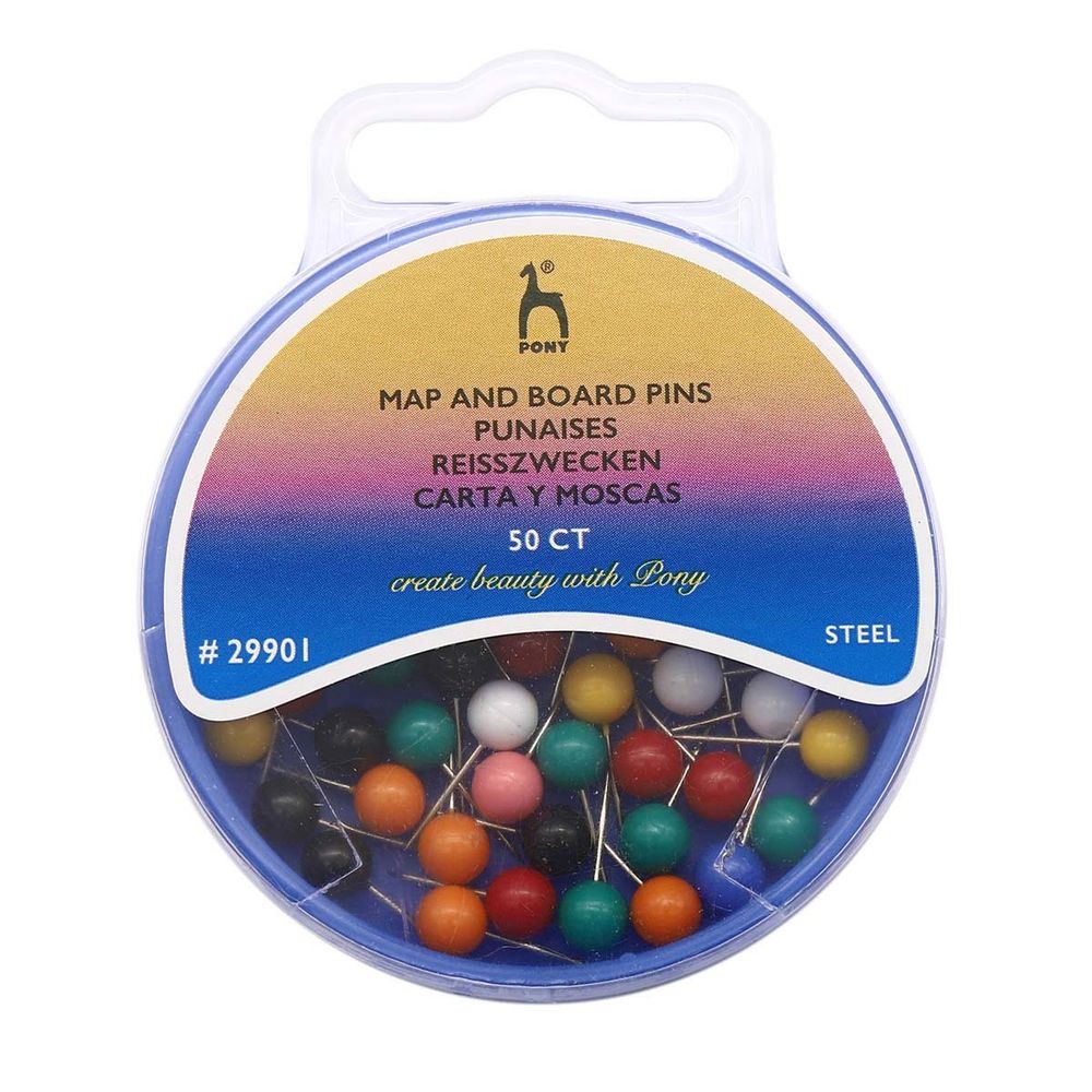 Булавки портновские 0,8мм/15мм, сталь, 50 шт, Pony /TOS/
