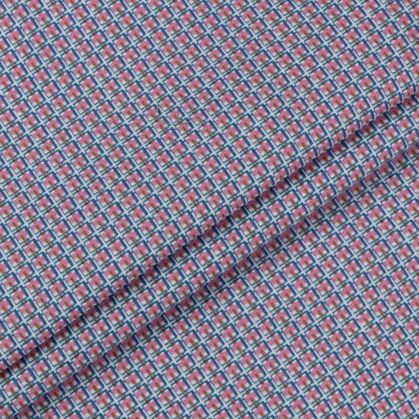 Ткань для пэчворка Peppy Бабушкин сундучок, отрез 50х55 см, 140 г/м², БС-33 клетка яр.синий/розовый, Peppy