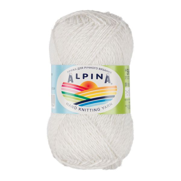 Пряжа Alpina Shebby / уп.10 мот. по 50г, 150м, 10 белый