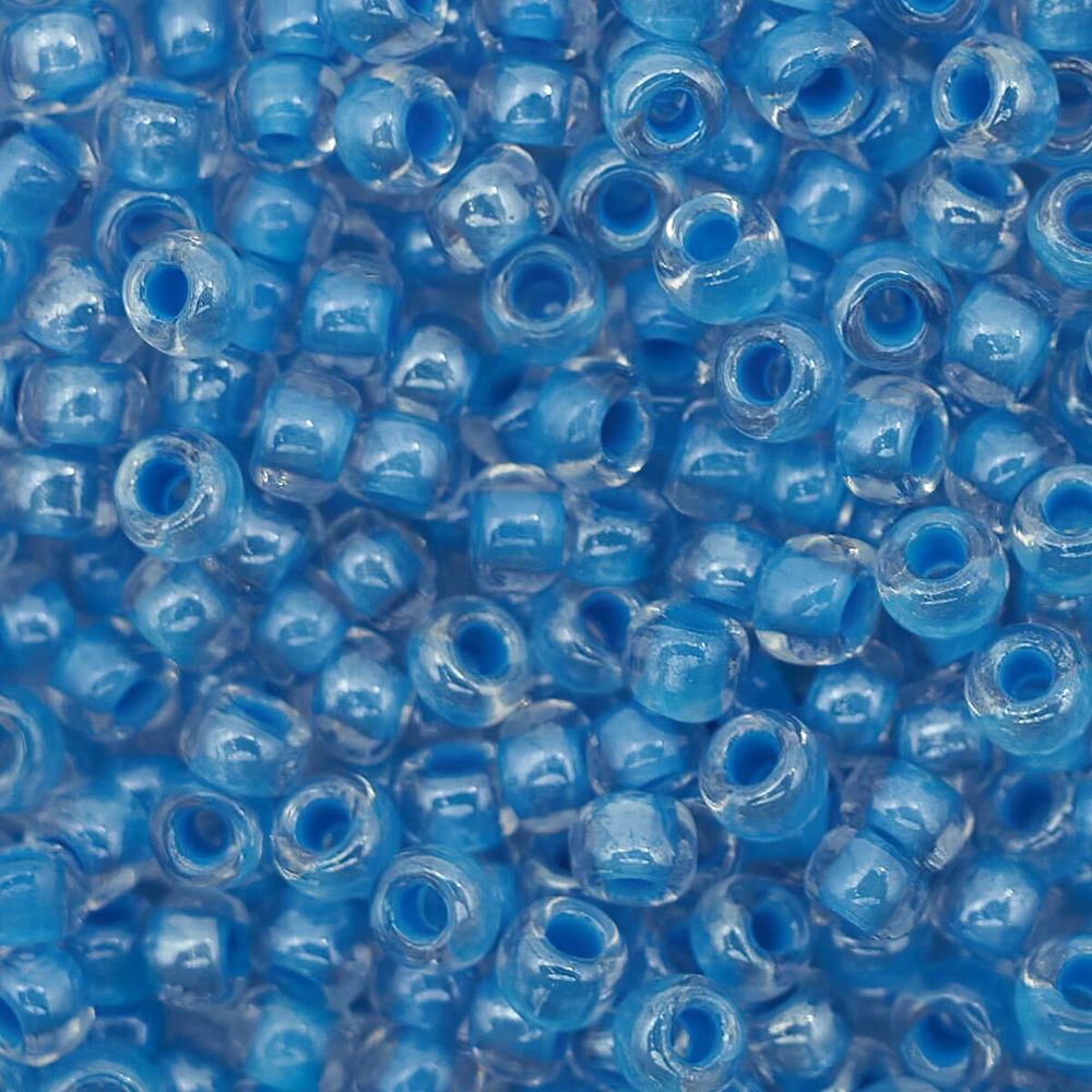 Бисер Preciosa прозрачный с цв. центром и покрытием, круг.отв., 100 г (5х20 г), (38636)331-19001-10/0-38636