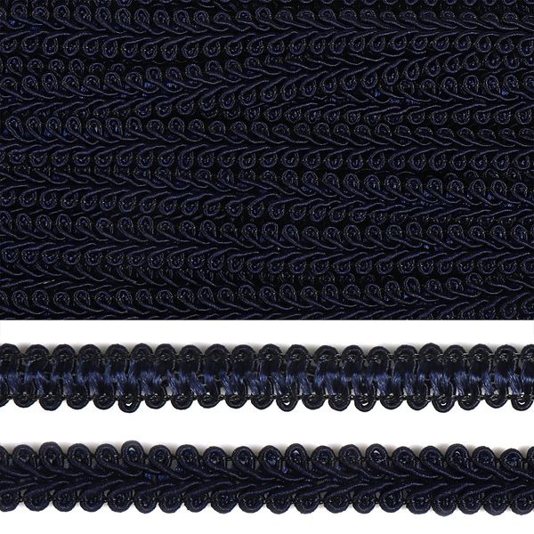 Тесьма в стиле шанель плетеная шир.12мм 0384-0016 цв.154 т.синий уп.18.28м