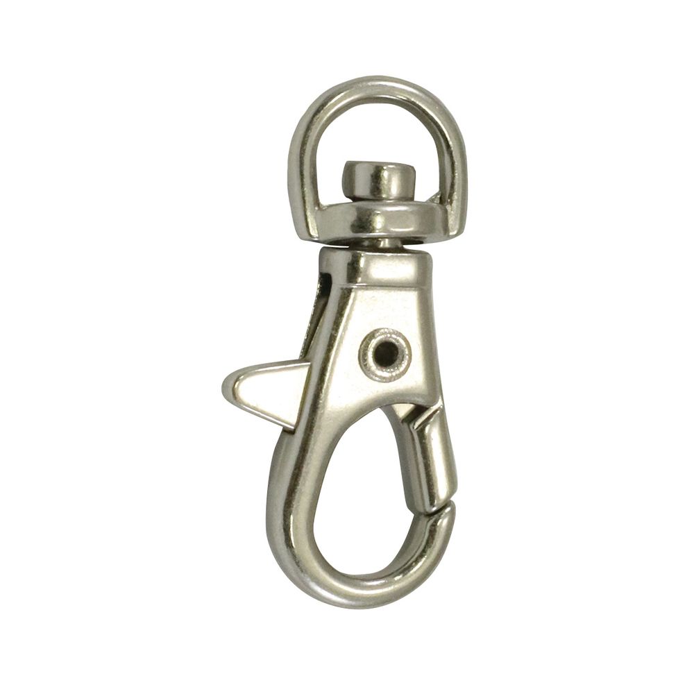 Карабин металл 09 мм (38х13 мм), никель, 10 шт