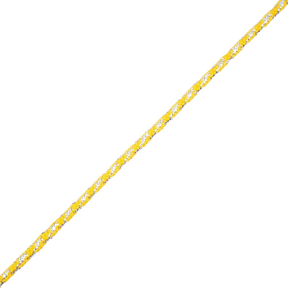 Шнур отделочный плетеный ⌀4.0 мм / 30 метров, желтый/серебро, С954Г7