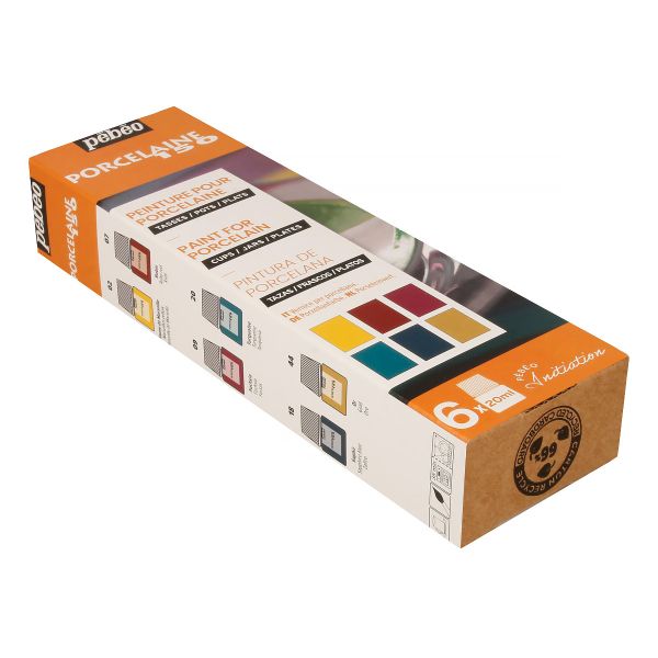 Набор красок Pebeo Porcelaine 150 Открытие по фарфору и керамике под обжиг 6 цв. 20 мл, 756472 2 глянцевые