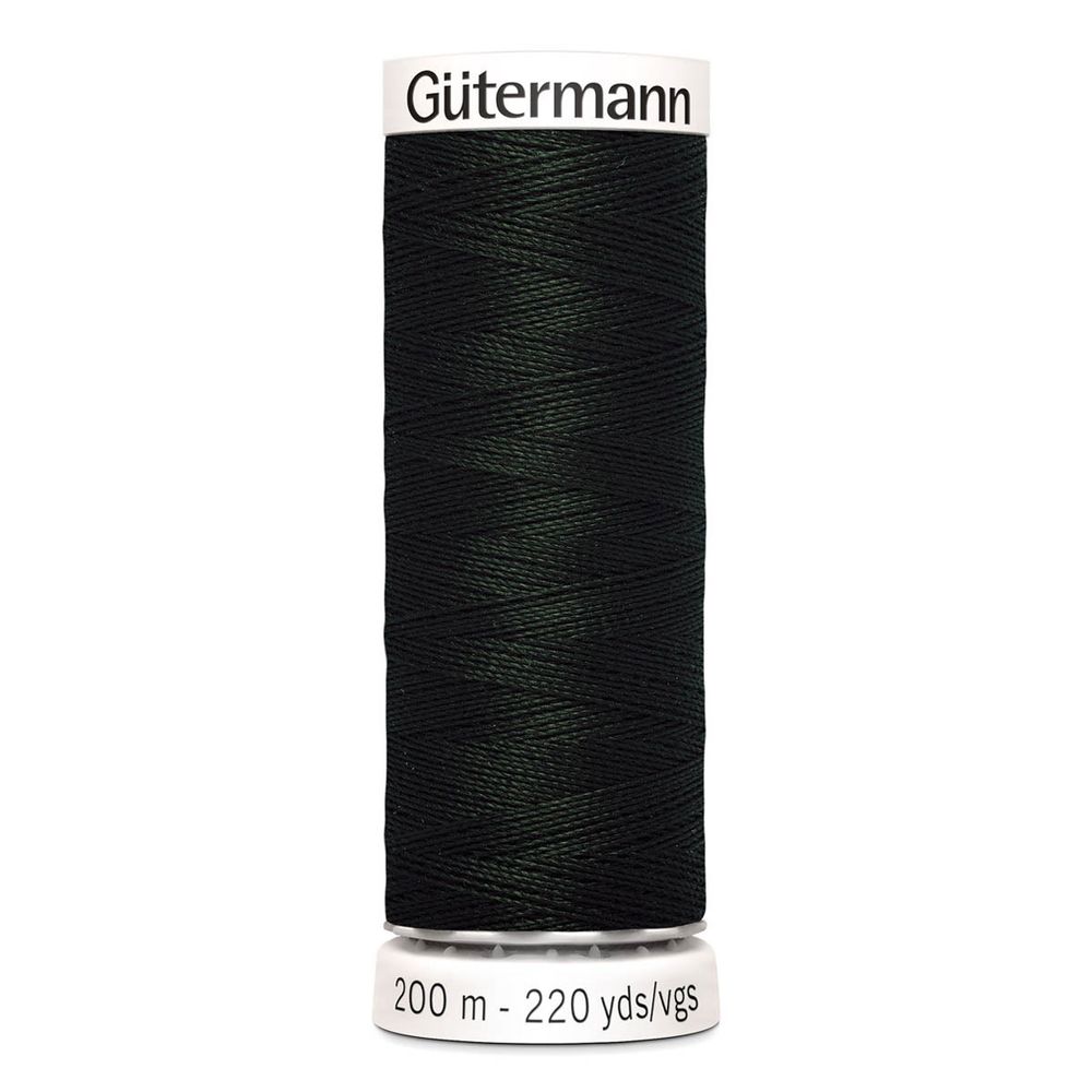 Нитки универсальные Gutermann Sew-all 100 (200 метров), 5 кат. | 766 черно-зеленый