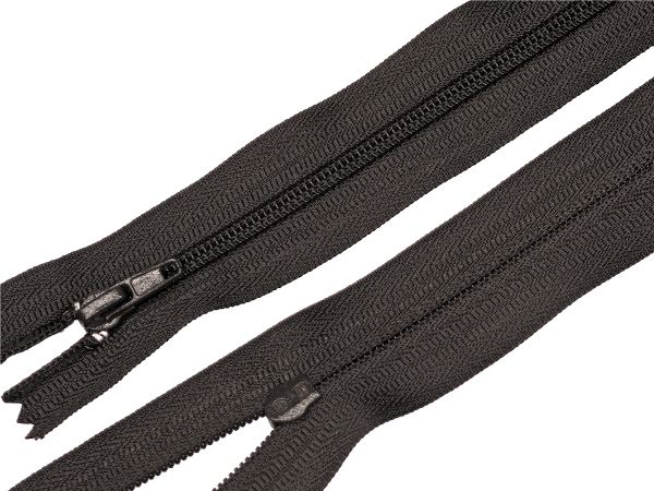 Молния спираль (витая) (цв.SBS) брючная Т3 (3 мм) 1 зам., н/раз., 20 см, автомат, S-176 коричневый, уп.100 шт