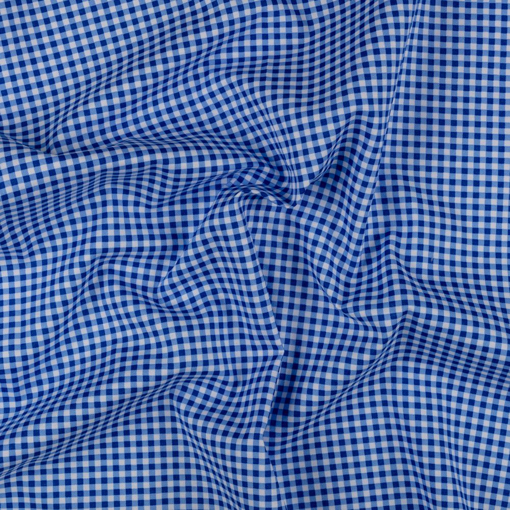 Ткань для пэчворка Peppy Бабушкин сундучок, рулон 112 см / 5 метров, БС-50 клетка синий, Peppy