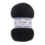 Пряжа Alize (Ализе) Lana Gold 800 / уп.5 мот. по 100 г, 800м, 060 черный A