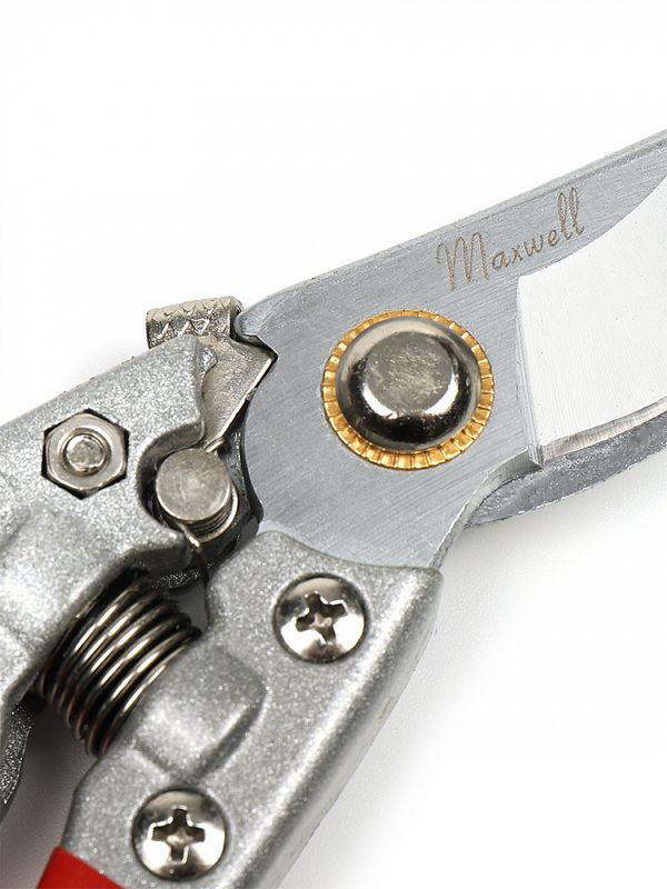 Секатор изогнутое лезвие 60/225 V8 ручки красный металл, Maxwell Garden