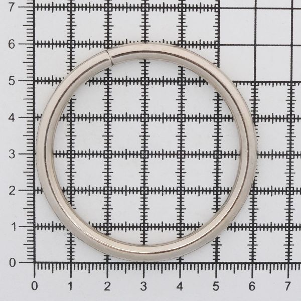 Кольцо разъемное металл in ⌀50 мм (60 мм внешн.), Hobby&Pro, никель, 2 шт