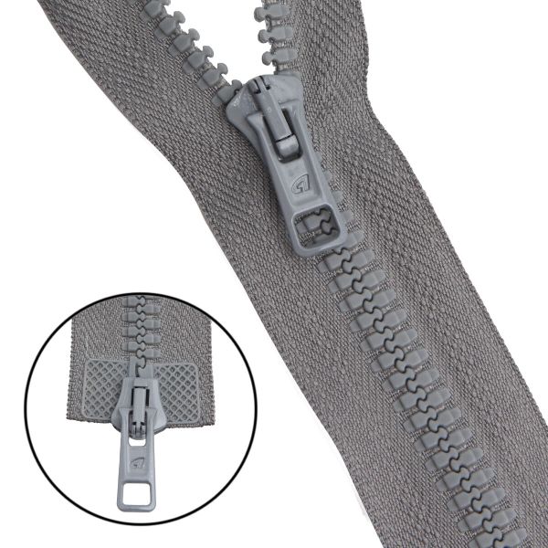 Молния трактор Arta Т6 (6 мм) 2 зам., разъем., 75 см, цв. 074 серый, уп.5 шт