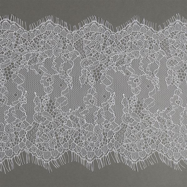 Кружево шантильи (реснички) 170 мм, цв.01 белый, 3 метра, Kruzhevo