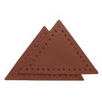 Заплатки пришивные из кожи, треугольник равнобедр., стор. 5см, с перфорацией, 2 шт, 100% кожа, 02 светло-коричневый, 9901