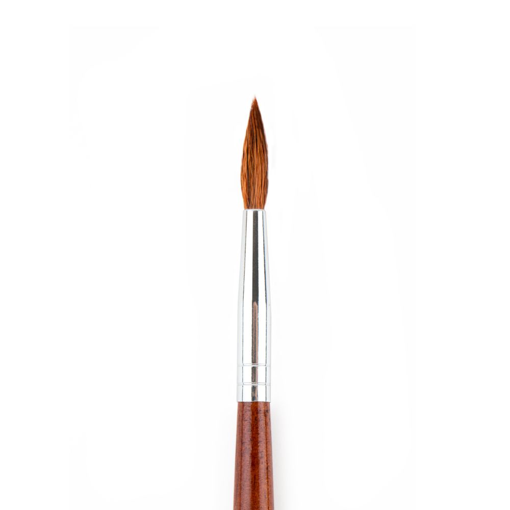 Кисть коза круглая 12 шт, длинная ручка, №04, Pentel ZBS5-04