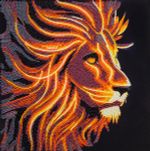 Алмазная (кристальная) мозаика Фрея ALBP-263, постер Огненный лев, 30х30 см