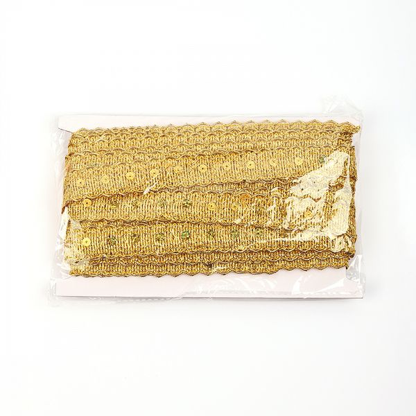 Тесьма отделочная 25 мм / 13.71 метров, TBY 908 цв.золото