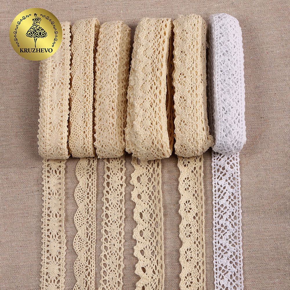 Набор вязаного кружева Kruzhevo №3 цв.микс (6 дизайнов по 4,5м)