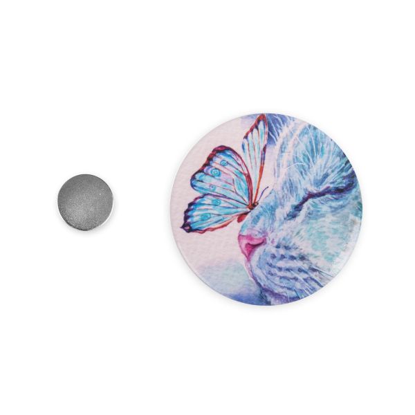 Игольница магнитная 5.6 см, №19 Бабочка и кошка, Gamma BEM