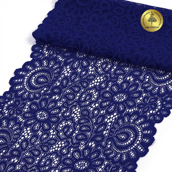 Кружево бельевое эластичное 205 мм / 3 м, TBY.YSTL00839, цв.L1832 синий, Kruzhevo