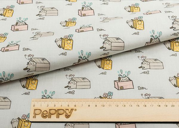 Ткань для пэчворка Peppy Мартовская песня, рулон 112 см / 5 метров, МП-12 серый, Peppy