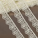 Кружево гипюр (плетёное) 15 мм цв.02 молочный, 9м, Kruzhevo