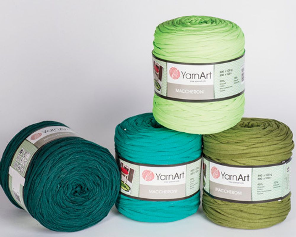Пряжа YarnArt (ЯрнАрт) Maccheroni / уп.2 мот. по 600 г ± 100г, 7 зеленый /TOS/