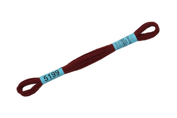 Мулине Gamma 100% хлопок, цв.5199 т.коричнево-красный, 24 мотка по 8 метров