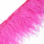 Перья на ленте Страус 15 см, FBY-15-021, цв. ярко-розовый, 2м