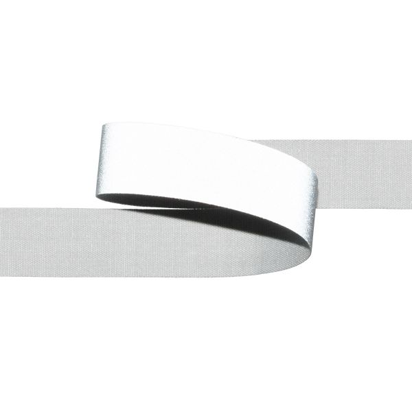 Лента светоотражающая (катафотная) [cpl:380], 15 мм / 50 метров, 65% п/э, 35% х/б, серый, Gamma JF9001