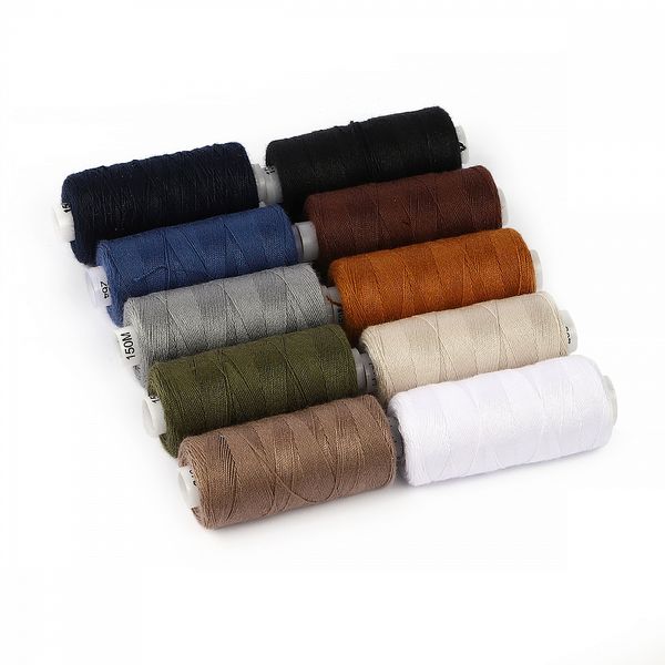 Швейные нитки (набор) 20/3 джинсовые, 10 кат. по 150 м, 100% п/э, цв.ассорти 1