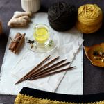 Спицы чулочные Knit Pro Ginger 7 мм / 20см дерево, коричневый, 5 шт, 31033