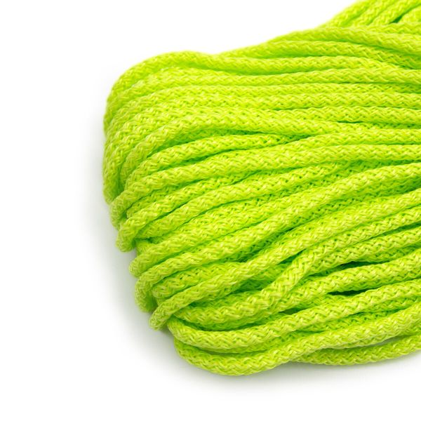 Шнур полипропилен круглый вязаный ⌀6.0 мм / 100 метров, 6-35 салатовый