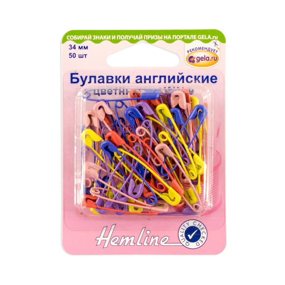 Булавки английские 34 мм, в наборе, 250 шт, Hemline /TOS/