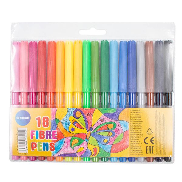 Фломастеры 18 цветов, на водной основе, 80165