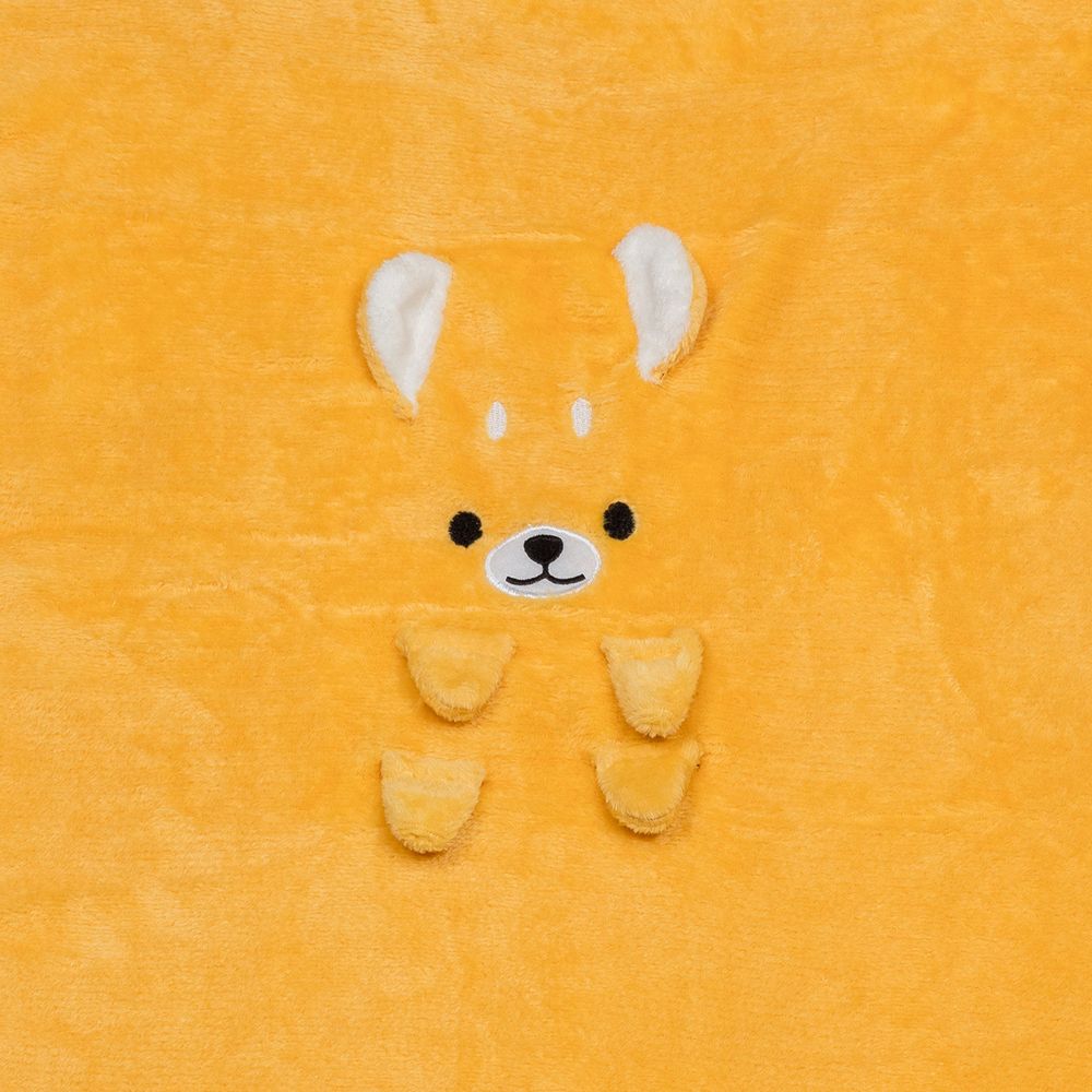 Плед мягкий 95х80 см, 100% полиэстер, №07 оранжевый/собака, Lol&Pop LLP-316