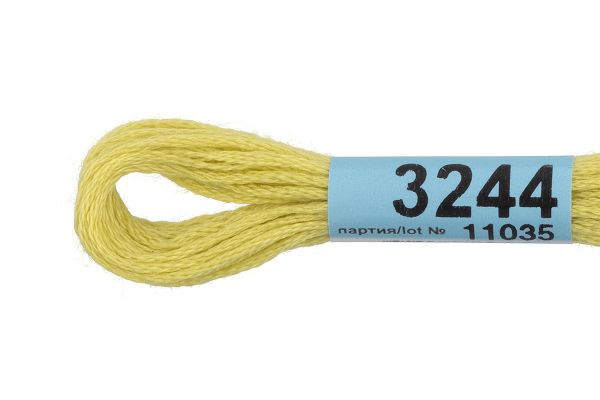 Мулине Gamma 100% хлопок, цв.3244 бл.салатовый, 24 мотка по 8 метров