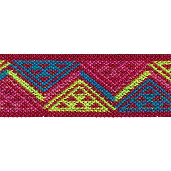 Резинка для подтяжек (помочная) 25.0 мм / 20 метров, жаккардовая, 000278 борд./бирюз./салат./малин, Gamma 16с3893