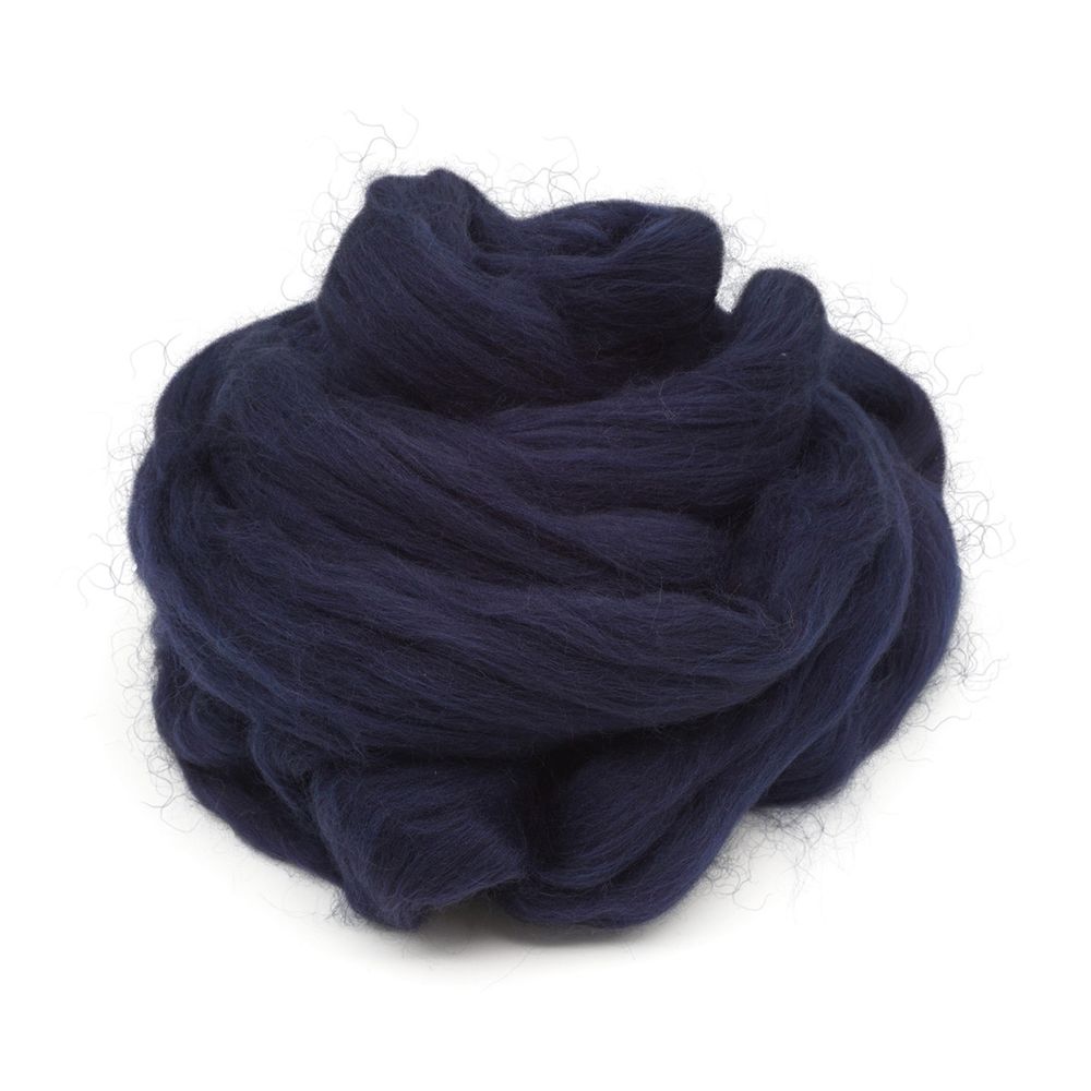 Шерсть для валяния Троицкая тонкая 1х100 г (до 23 мкр), 04 т.синий