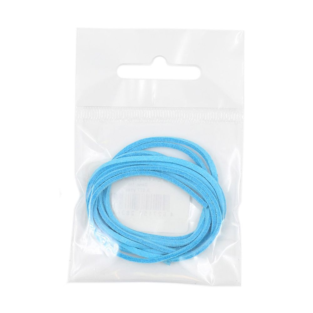 Шнур замша искусственная ⌀3.0 мм / 1 метр, 077 голубой